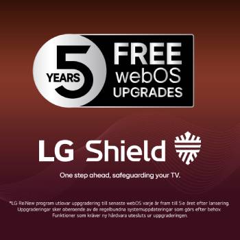 LG OLED evo AI C6 med AI Hub för personanpassning, med en AI-ikon ovanför en fjärrkontroll omgiven av etiketter för Multi AI Search, AI Concierge, AI Voice ID with My Page, AI Chatbot, AI Picture Wizard och AI Sound Wizard.
